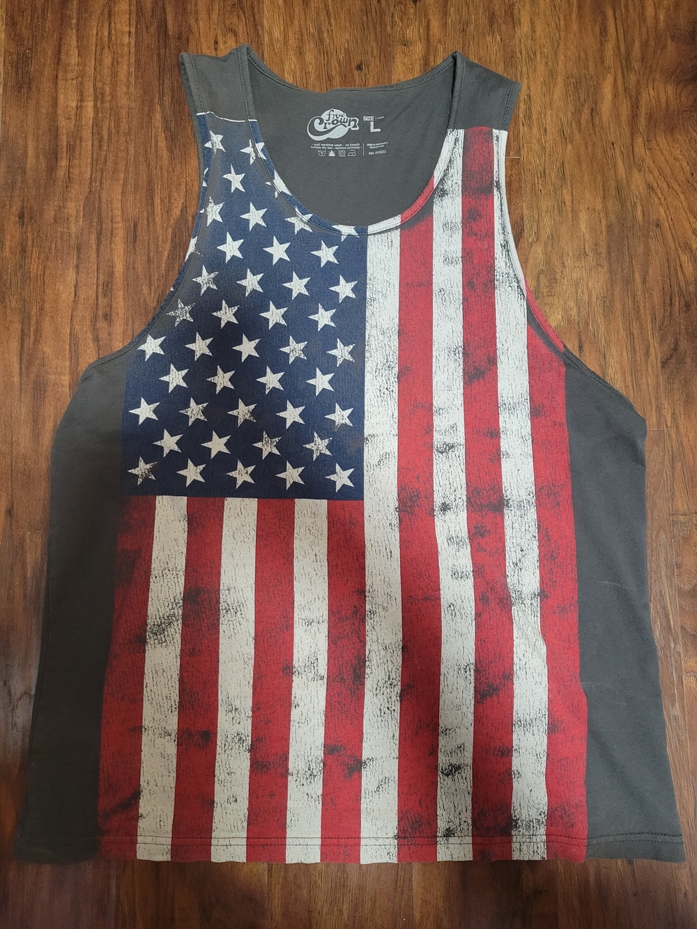 Vintage American Flag Gray Men's Tank Top
